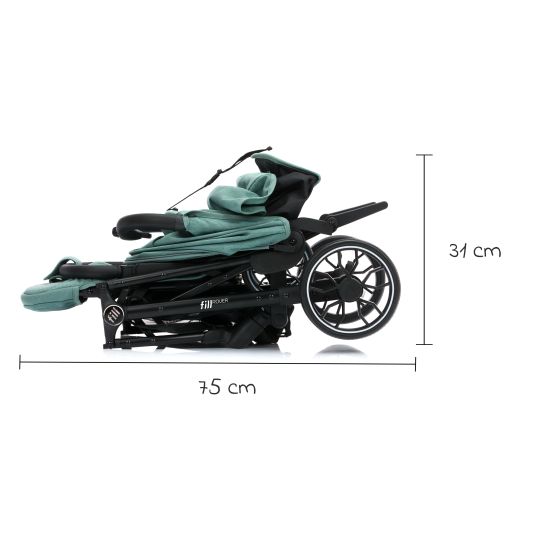 Fillikid Buggy & Sportwagen Fill Rover bis 22 kg belastbar mit Liegeposition, Trollyfunktion nur 6,8 kg - Grün