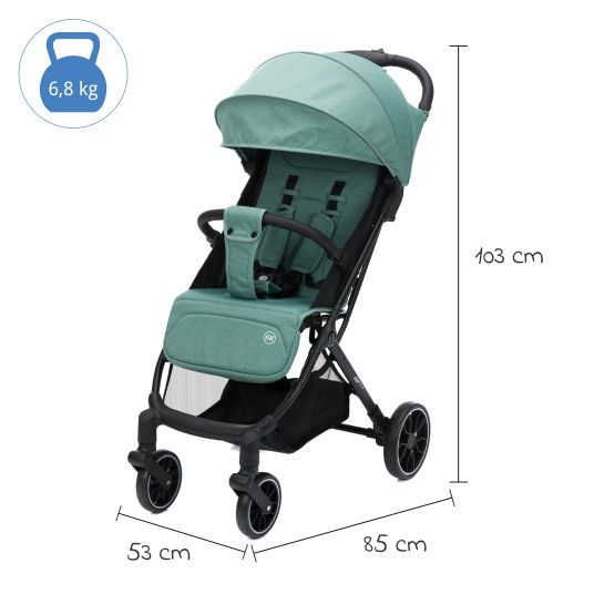 Fillikid Buggy & Sportwagen Fill Rover bis 22 kg belastbar mit Liegeposition, Trollyfunktion nur 6,8 kg - Grün