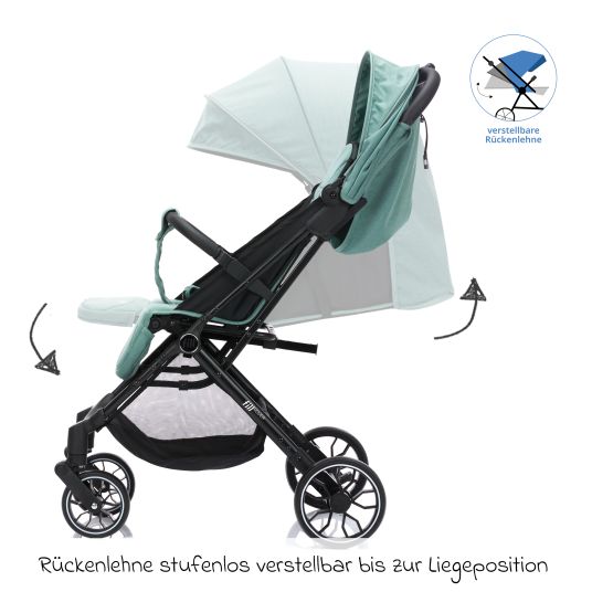 Fillikid Buggy & Sportwagen Fill Rover bis 22 kg belastbar mit Liegeposition, Trollyfunktion nur 6,8 kg - Grün