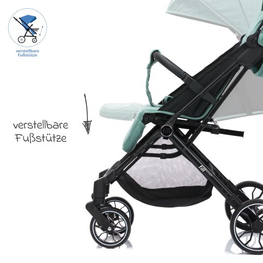 Fillikid Buggy & Sportwagen Fill Rover bis 22 kg belastbar mit Liegeposition, Trollyfunktion nur 6,8 kg - Grün