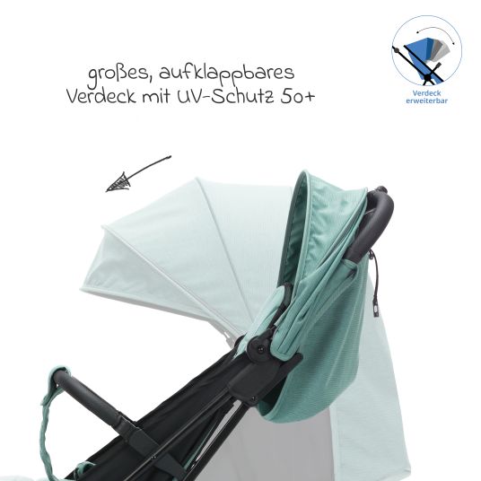 Fillikid Buggy & Sportwagen Fill Rover bis 22 kg belastbar mit Liegeposition, Trollyfunktion nur 6,8 kg - Grün