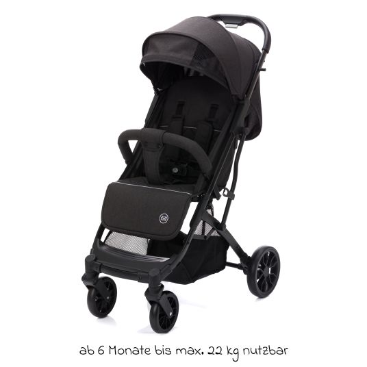 Fillikid Styler Elite passeggino e carrozzina fino a 22 kg con funzione trolley e funzione reclinabile - nero