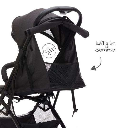 Fillikid Styler Elite passeggino e carrozzina fino a 22 kg con funzione trolley e funzione reclinabile - nero