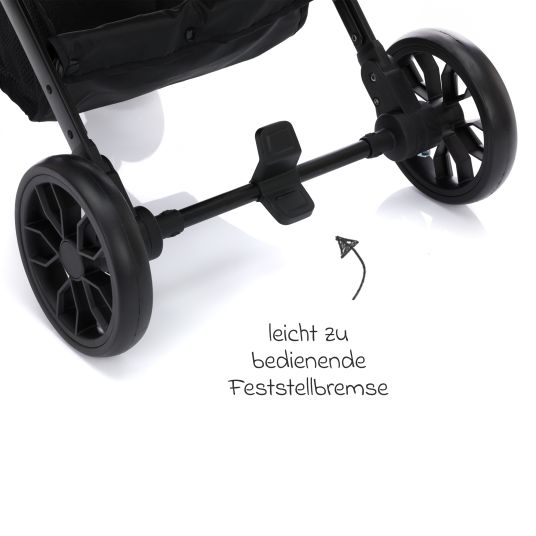 Fillikid Styler Elite passeggino e carrozzina fino a 22 kg con funzione trolley e funzione reclinabile - nero