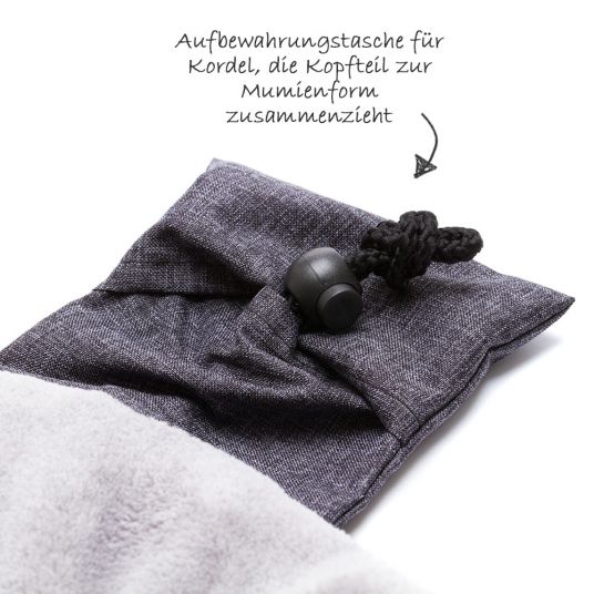 Fillikid Fleece footmuff Askja Small for infant carrier and bathtub - Melange Black