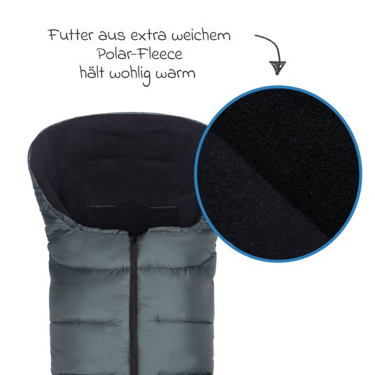 Fillikid Fleece-Fußsack Eco Big für Buggy, Sport- und Kinderwagen - Dunkelgrau