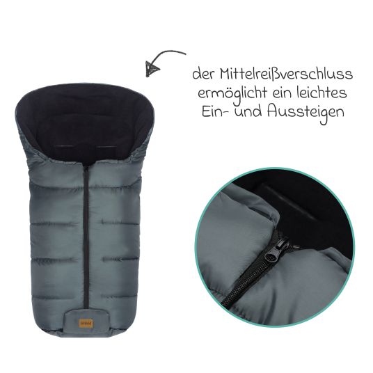 Fillikid Fleece-Fußsack Eco Big für Buggy, Sport- und Kinderwagen - Dunkelgrau