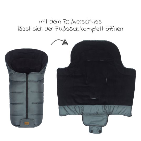 Fillikid Fleece-Fußsack Eco Big für Buggy, Sport- und Kinderwagen - Dunkelgrau