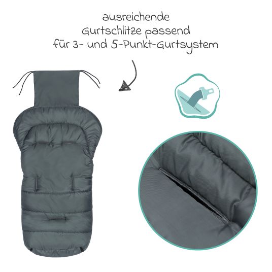 Fillikid Fleece-Fußsack Eco Big für Buggy, Sport- und Kinderwagen - Dunkelgrau