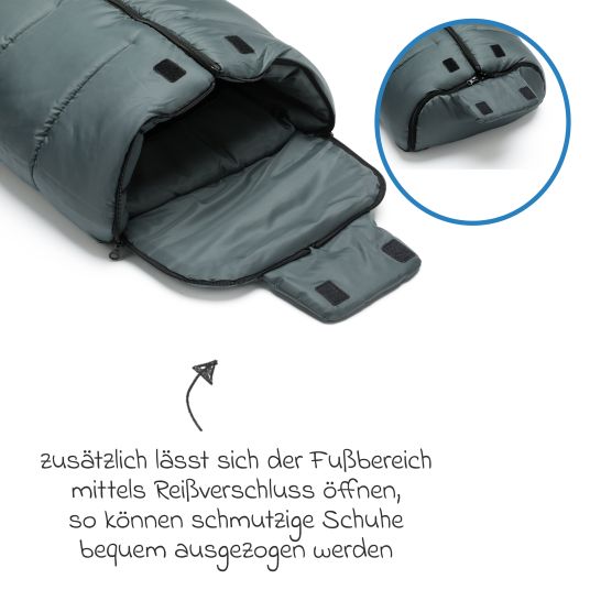 Fillikid Fleece-Fußsack Eco Big für Buggy, Sport- und Kinderwagen - Dunkelgrau