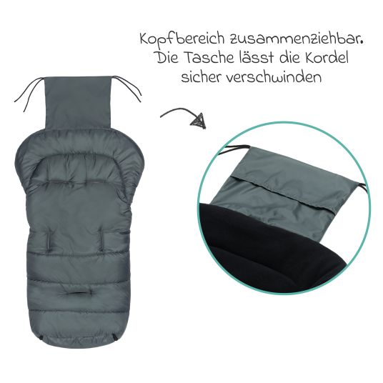 Fillikid Coprigambe in pile Eco Big per passeggino, carrozzina e carrozzina - grigio scuro