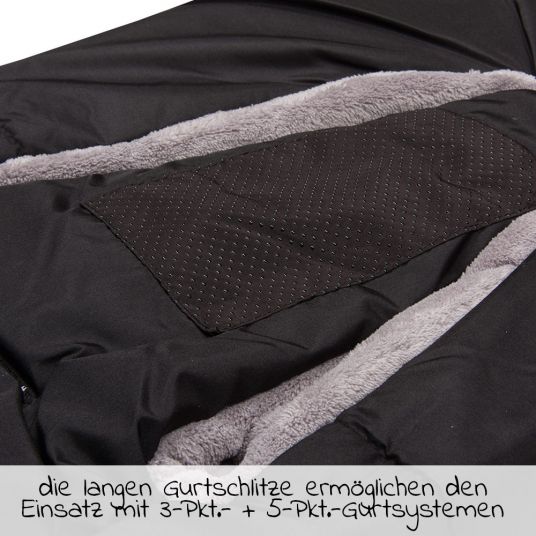 Fillikid Fleece footmuff Eiger Soft for infant carrier and baby bath - Black