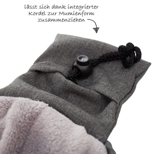 Fillikid Fleece-Fußsack Eskimo für Babyschale und Babywanne - Grau Melange