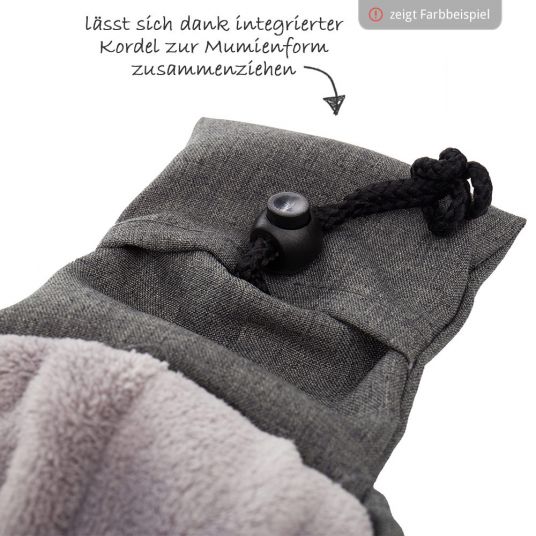Fillikid Fleece footmuff Eskimo for infant carrier and baby bath - Black Melange