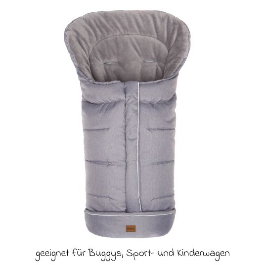 Fillikid Fleece-Fußsack K2 für Buggy, Sport- und Kinderwagen - Hellgrau Melange