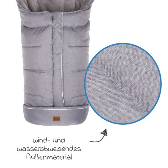 Fillikid Fleece-Fußsack K2 für Buggy, Sport- und Kinderwagen - Hellgrau Melange