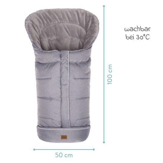 Fillikid Fleece-Fußsack K2 für Buggy, Sport- und Kinderwagen - Hellgrau Melange