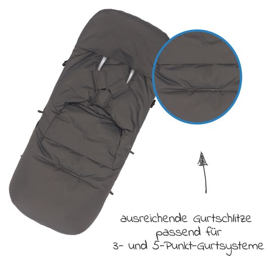 Fillikid Fleece-Fußsack Kinley für Buggy, Sport- und Kinderwagen - Grau