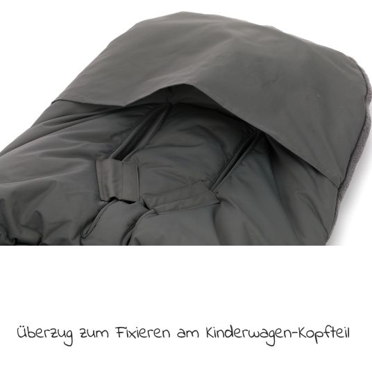 Fillikid Fleece-Fußsack Kinley für Buggy, Sport- und Kinderwagen - Grau