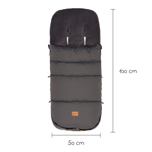 Fillikid Fleece-Fußsack Kinley für Buggy, Sport- und Kinderwagen - Grau