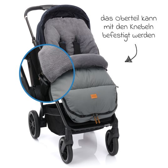 Fillikid Fleece-Fußsack Kinley für Buggy, Sport- und Kinderwagen - Grau