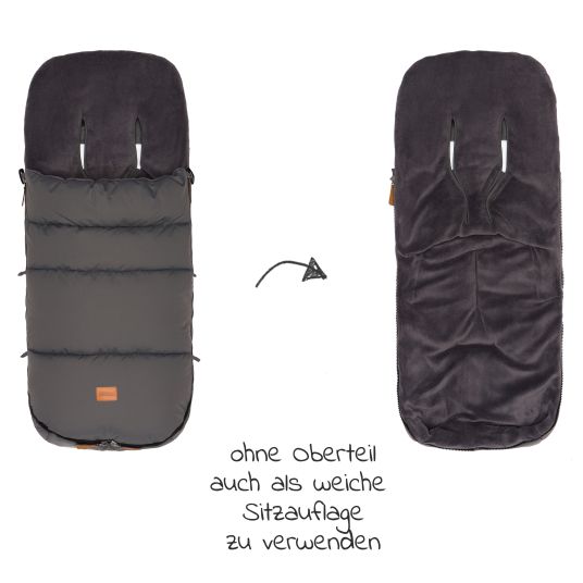 Fillikid Fleece-Fußsack Kinley für Buggy, Sport- und Kinderwagen - Grau