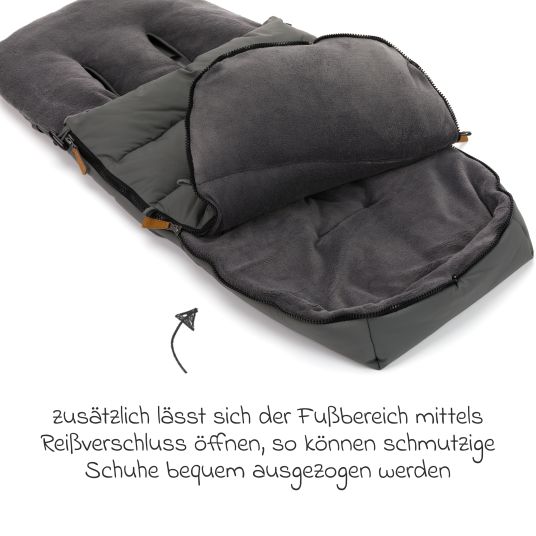 Fillikid Fleece-Fußsack Kinley für Buggy, Sport- und Kinderwagen - Grau