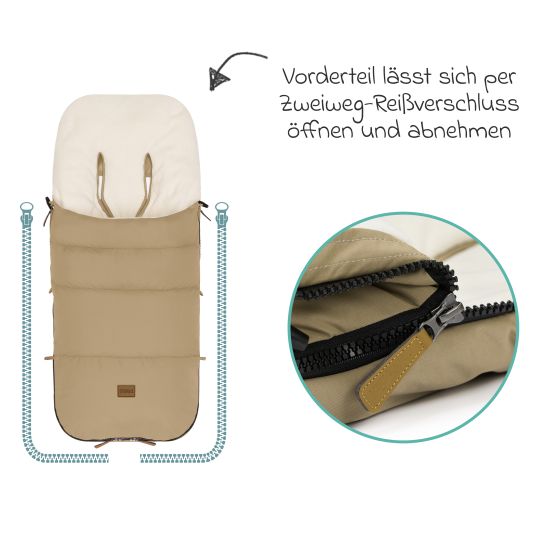 Fillikid Fleece-Fußsack Kinley für Buggy, Sport- und Kinderwagen - Toffee