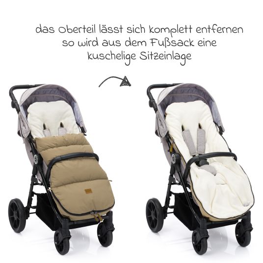 Fillikid Fleece-Fußsack Kinley für Buggy, Sport- und Kinderwagen - Toffee