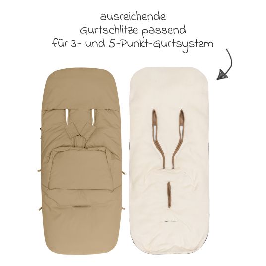 Fillikid Fleece-Fußsack Kinley für Buggy, Sport- und Kinderwagen - Toffee