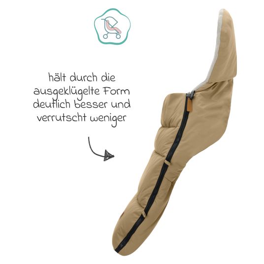 Fillikid Fleece-Fußsack Kinley für Buggy, Sport- und Kinderwagen - Toffee