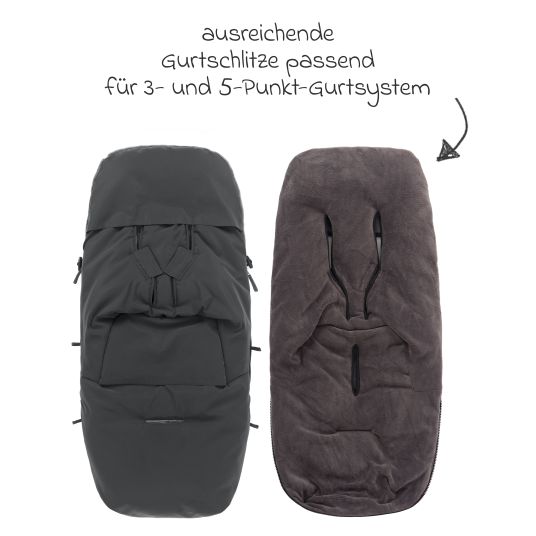 Fillikid Fleece-Fußsack Kinley Reflect mit reflektierendem Außenmaterial für Buggy, Sport- und Kinderwagen - Silber