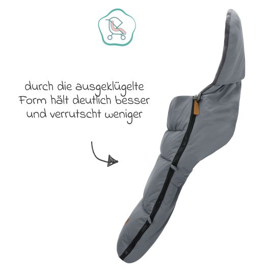 Fillikid Fleece-Fußsack Kinley Reflect mit reflektierendem Außenmaterial für Buggy, Sport- und Kinderwagen - Silber