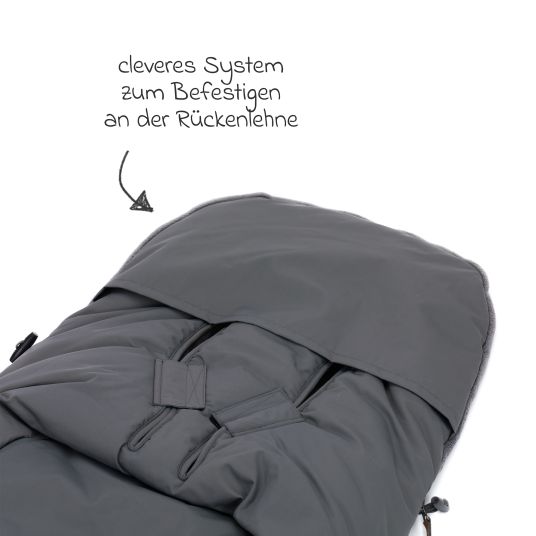 Fillikid Fleece-Fußsack Kinley Reflect mit reflektierendem Außenmaterial für Buggy, Sport- und Kinderwagen - Silber