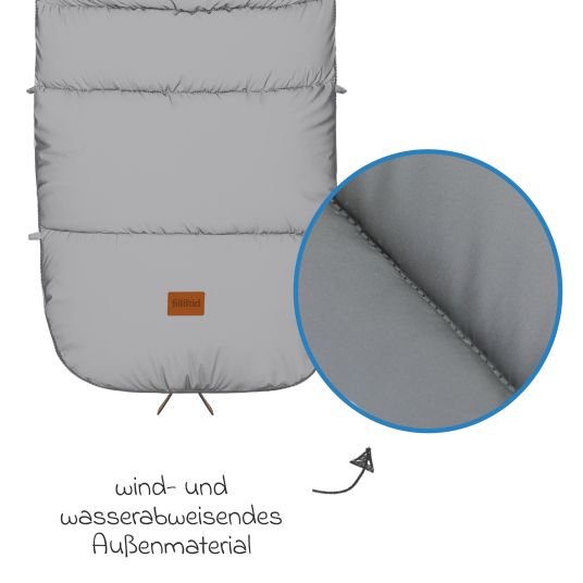 Fillikid Fleece-Fußsack Kinley Reflect mit reflektierendem Außenmaterial für Buggy, Sport- und Kinderwagen - Silber