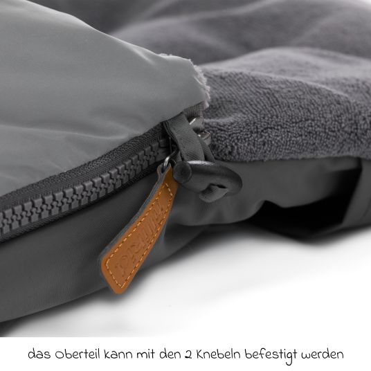 Fillikid Fleece-Fußsack Kinley Reflect mit reflektierendem Außenmaterial für Buggy, Sport- und Kinderwagen - Silber