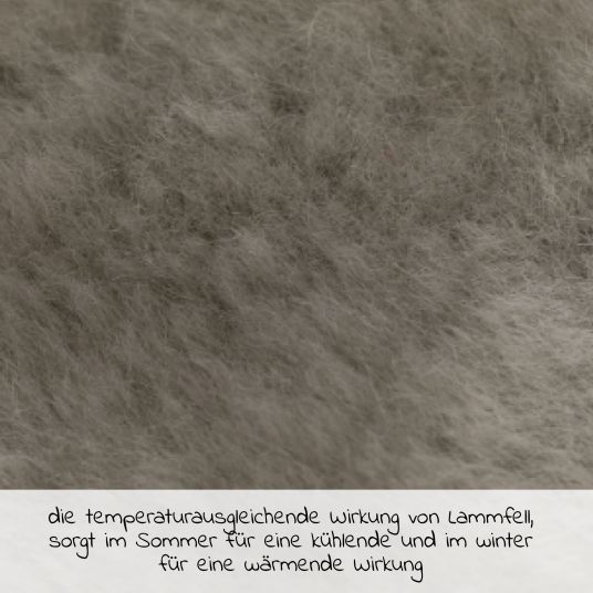 Fillikid Coprigambe Mavensi in pile con inserto in pelle d'agnello e collo in pelliccia per passeggini, carrozzine e carrozzine - grigio