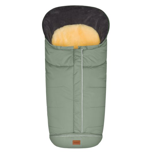 Fillikid Fleece-Fußsack Nanga mit Lammfellauflage für Buggy, Sport- und Kinderwagen - Salbei