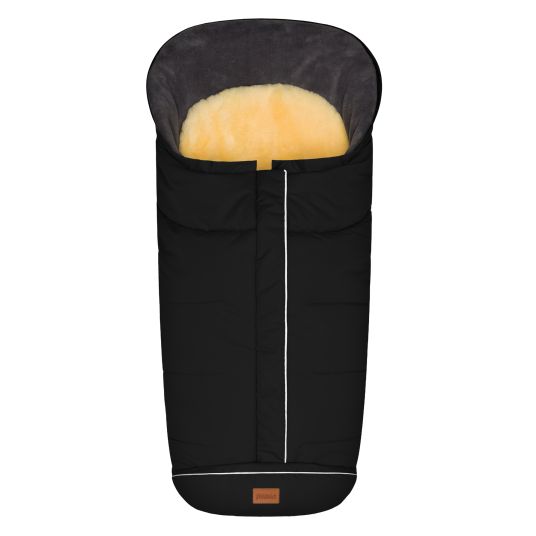 Fillikid Fleece-Fußsack Nanga mit Lammfellauflage für Buggy, Sport- und Kinderwagen - Schwarz