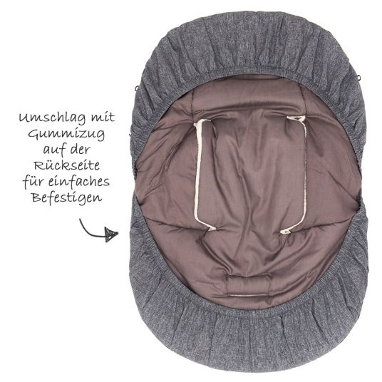 Fillikid Fleece footmuff Sella for infant carrier and baby bath - melange light gray