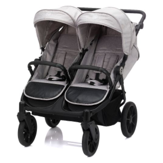 Fillikid Sibling & twin stroller Duette up to 22 kg with reclining position & articulated push bar - gray