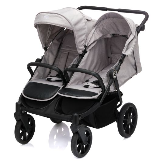 Fillikid Sibling & twin stroller Duette up to 22 kg with reclining position & articulated push bar - gray