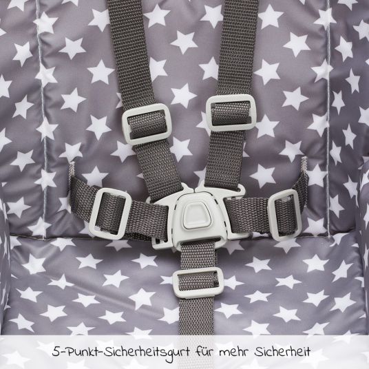 Fillikid Hochstuhl & Kinderstuhl Paul inkl. Essbrett - Sterne Grau