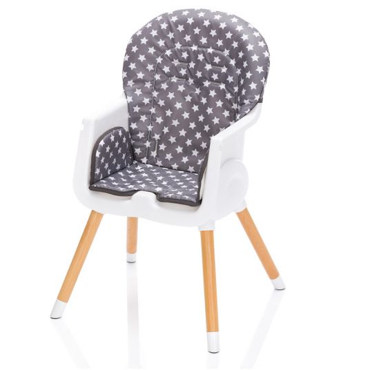 Fillikid High chair & highchair Paul incl. dining board - stars gray