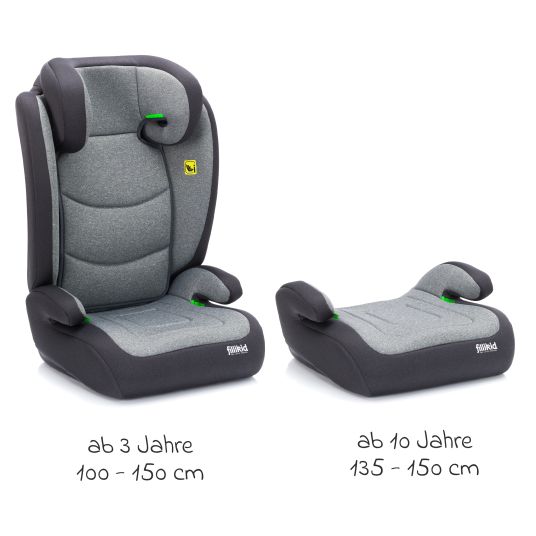 Fillikid Seggiolino auto Lea i-Size R129 da 3 anni a 12 anni (100 cm - 150 cm) senza Isofix con fissaggio a bretella solo 4 kg - grigio