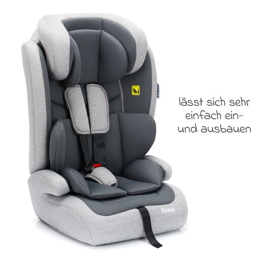 Fillikid Kindersitz Oli i-Size 9 Monate - 12 Jahre (76 cm - 150 cm) - Grau