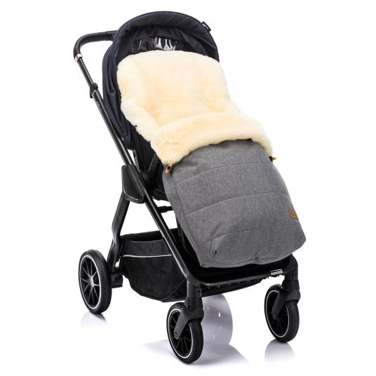 Fillikid Bernina SL lambskin footmuff for baby carriage & buggy - light gray melange