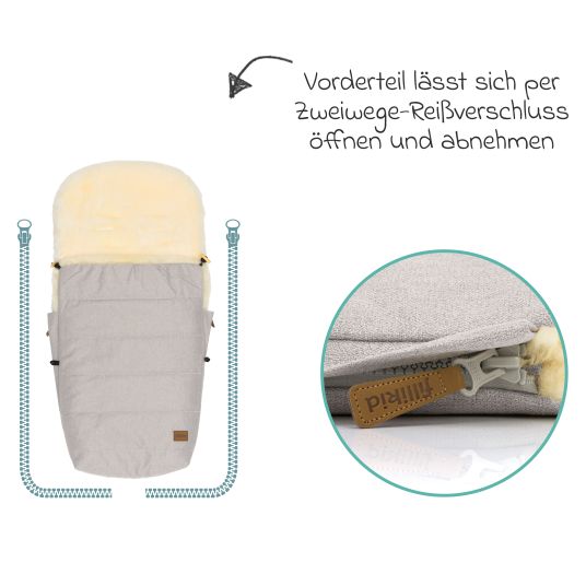 Fillikid Lammfell-Fußsack Bernina Style für Buggy, Sport- und Kinderwagen - Champagner