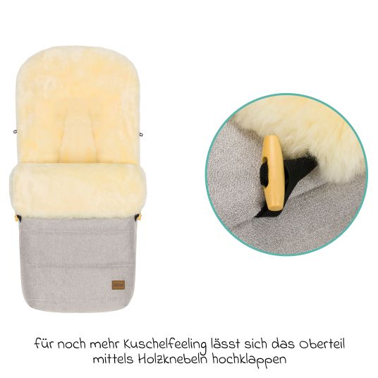 Fillikid Lammfell-Fußsack Bernina Style für Buggy, Sport- und Kinderwagen - Champagner