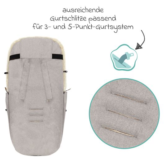 Fillikid Lammfell-Fußsack Bernina Style für Buggy, Sport- und Kinderwagen - Champagner